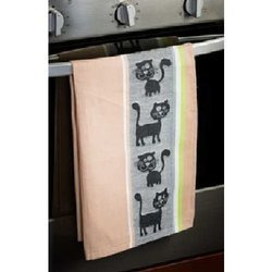 Ścierka czapla beżowa 50x70cm - czarny kot