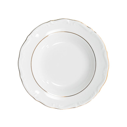 Talerz głęboki Rococo Złota linia 22,5 cm Ćmielów