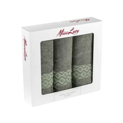 Komplet 3 ręczników - oliwka