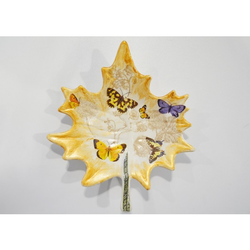 Liść ceramiczny - Motylki