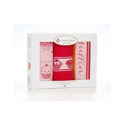 Komplet kuchenny 3 elementy - czerwony muffin