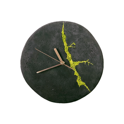 Zegar ścienny z chrobotkiem reniferowym - ciemnografitowy