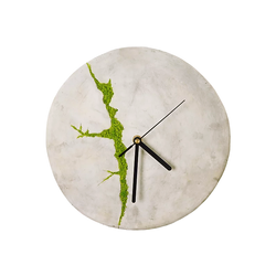 Zegar ścienny z chrobotkiem reniferowym - szary