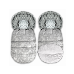 Śpiworek do wózka spacerówki 4w1 Szary 95x48 - SZARE ŚNIEŻYNKI