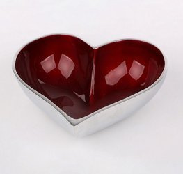 Patera czerwone serce 26x23x8 cm