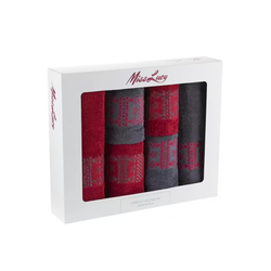 Komplet 6 ręczników - bordo/szary