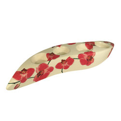 Świecznik ceramiczny - Różowe kwiaty