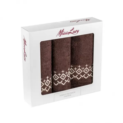 Komplet 3 ręczników - brąz