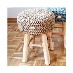 Stołek ze sznurka beżowy