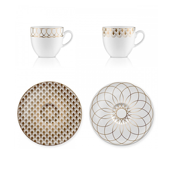 Komplet 2 filiżanek do espresso Pozłacany