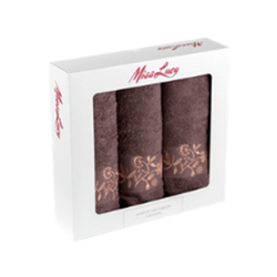 Komplet 3 ręczników - brunatny