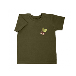 Zielony t-shirt z haftem dla dzieci