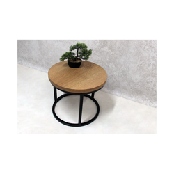 Stolik kawowy okragły, loftowy