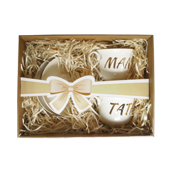 Komplet 2 filiżanek ze spodkiem - Mama i Tata