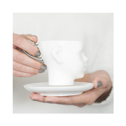 Filiżanka Głowa Platynowe uszko 130 ml ze spodkiem