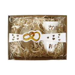 Komplet 2 filiżanek ze spodkiem - Żona i Mąż