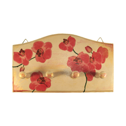 Wieszak ścienny na ubrania - Różowe kwiaty