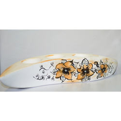 Świecznik ceramiczny - Złote kwiaty